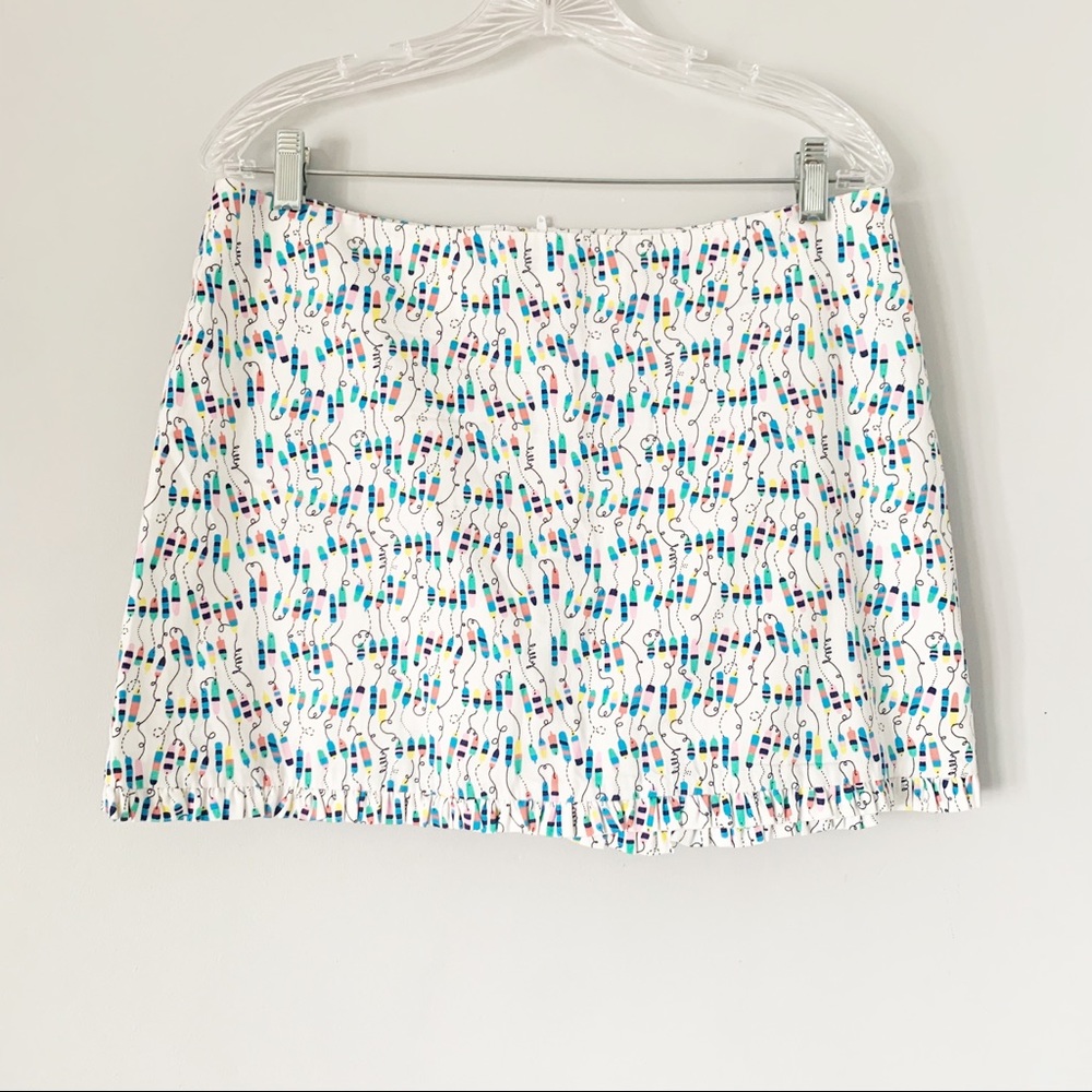 Lily Pulitzer Oh Buoy Print Ruffle Hem Mini Skirt